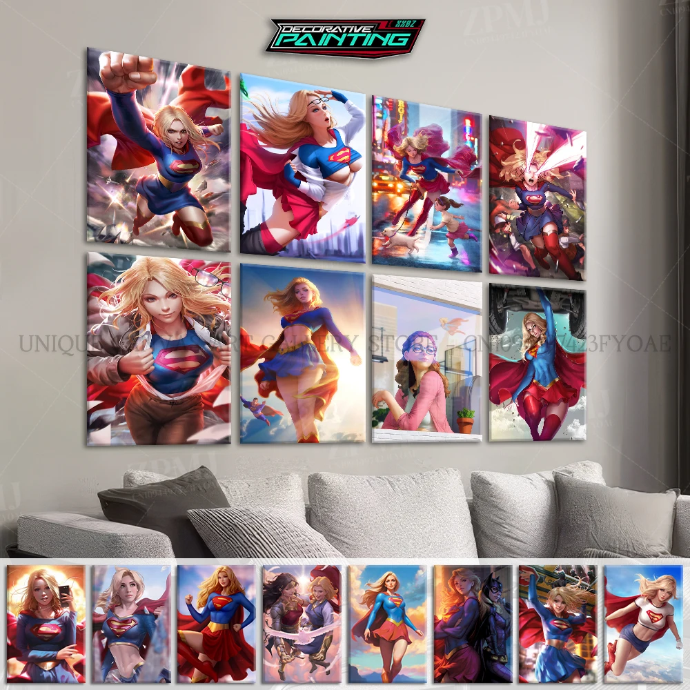 Justice League Superheld Supergirl Home Dekoration Leinwand Malerei Bild Wand Kunst Hd Drucke Wohnzimmer Rahmenlose Film Poster