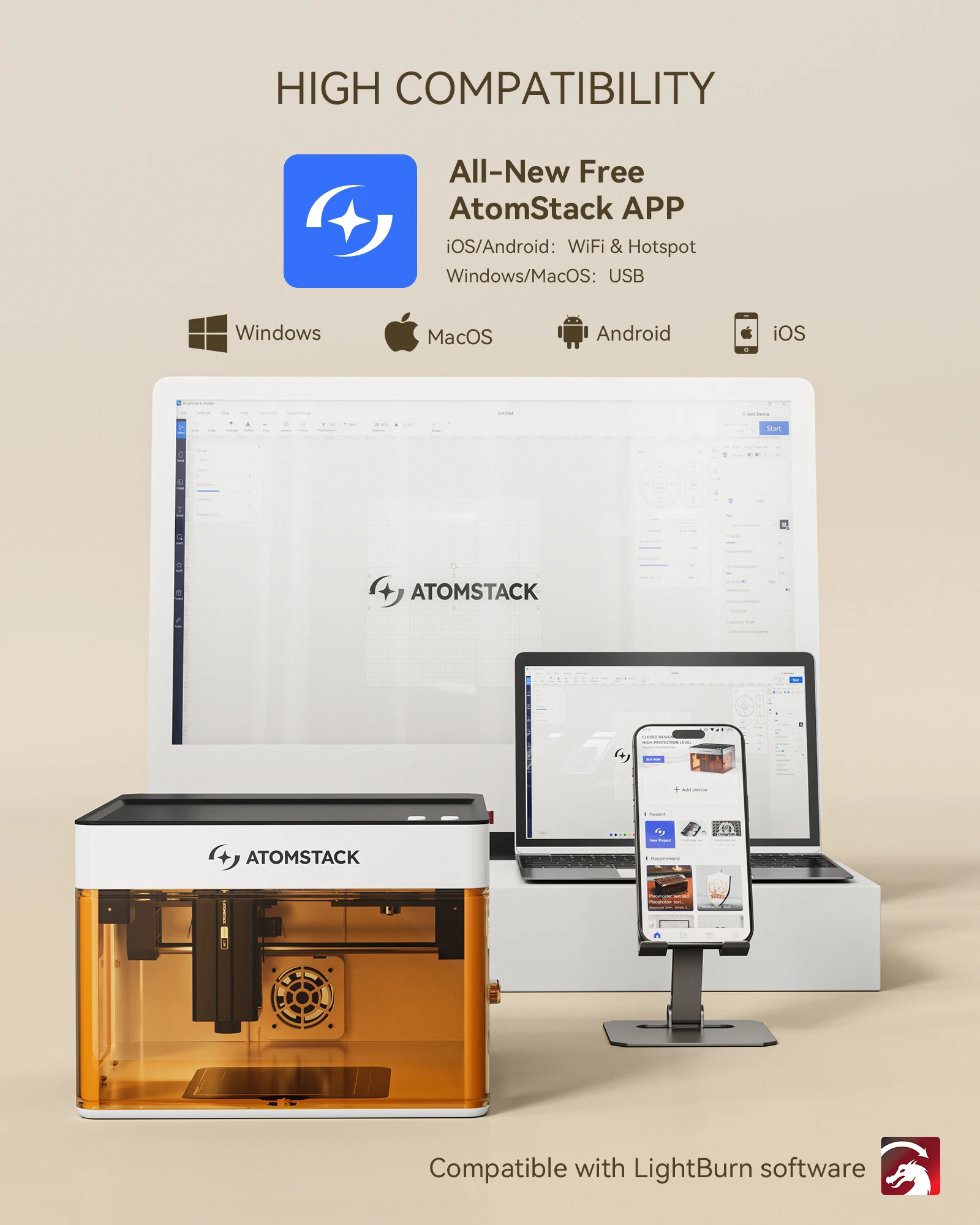 ATOMSTACK P1 5W ダイオードレーザー彫刻機 レーザー加工機 小型 Atomstack P1 Mini Portable Laser Engraver 5W DIY Bluetooth