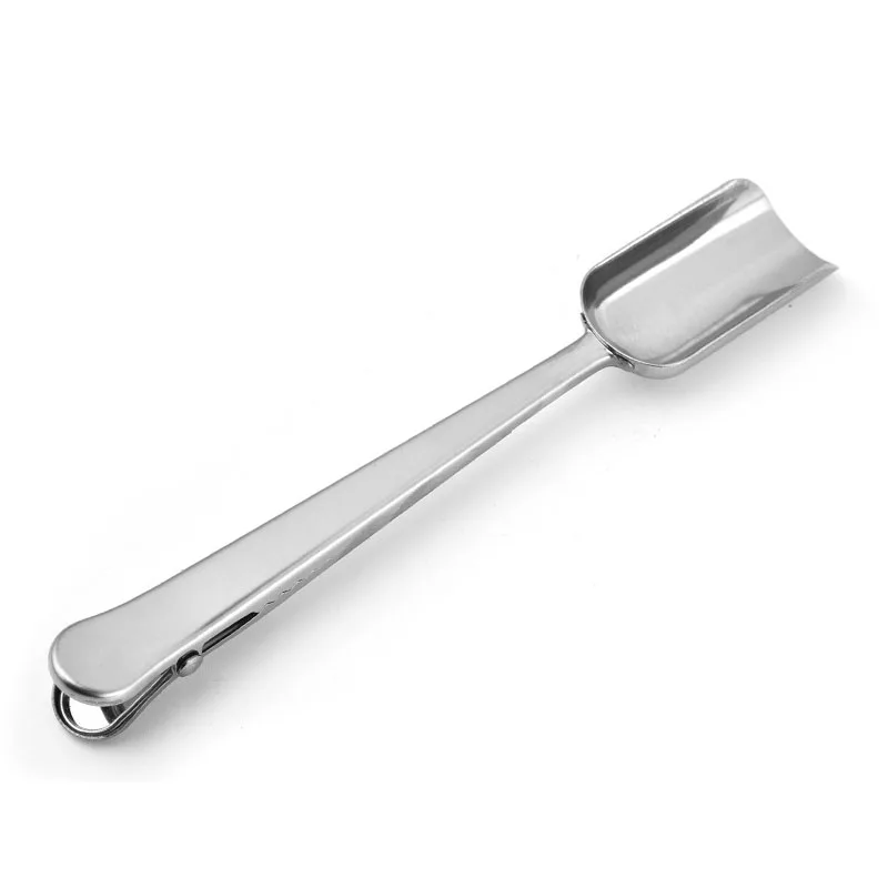 

Fashion 2 in 1 Stainless Steel Tea Scoop Multifunctional Coffee Spoon Bag Holder Food Storage Bag Grip Clip