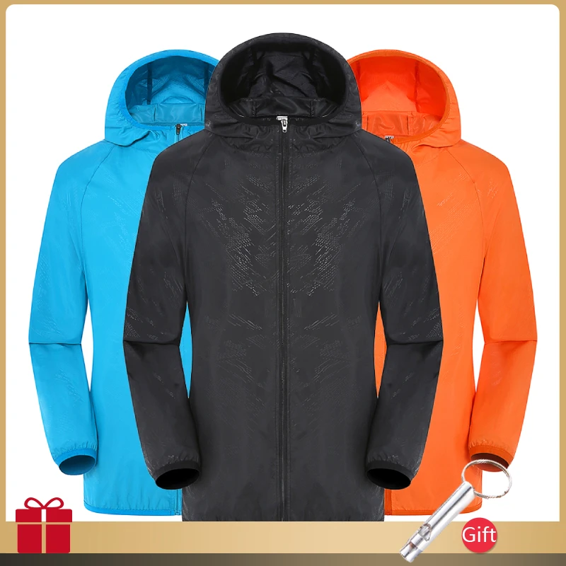 Camping Rain Jacket Men Women Waterproof Sun Protection Clothing Fishing Hunting Clothes Quick Dry Skin Windbreaker With Pocket