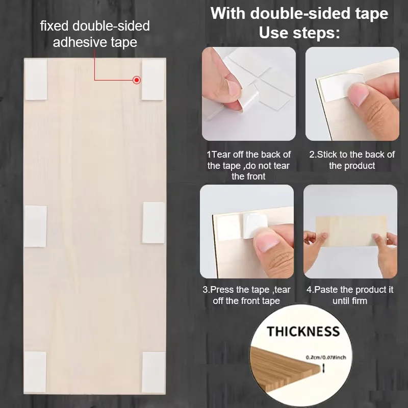 Vintage Wooden Wall Decor with Nano Tape – Tableware & Beverage Theme Wall Art Ornament