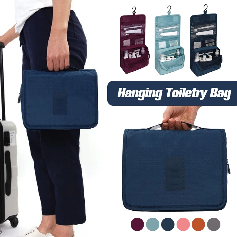 

Business Trip/Travel Portable Toiletry Makeup Bag Waterproof Hanging Cosmetic Toiletry Organizer Dry Wet Separation Storage Bag