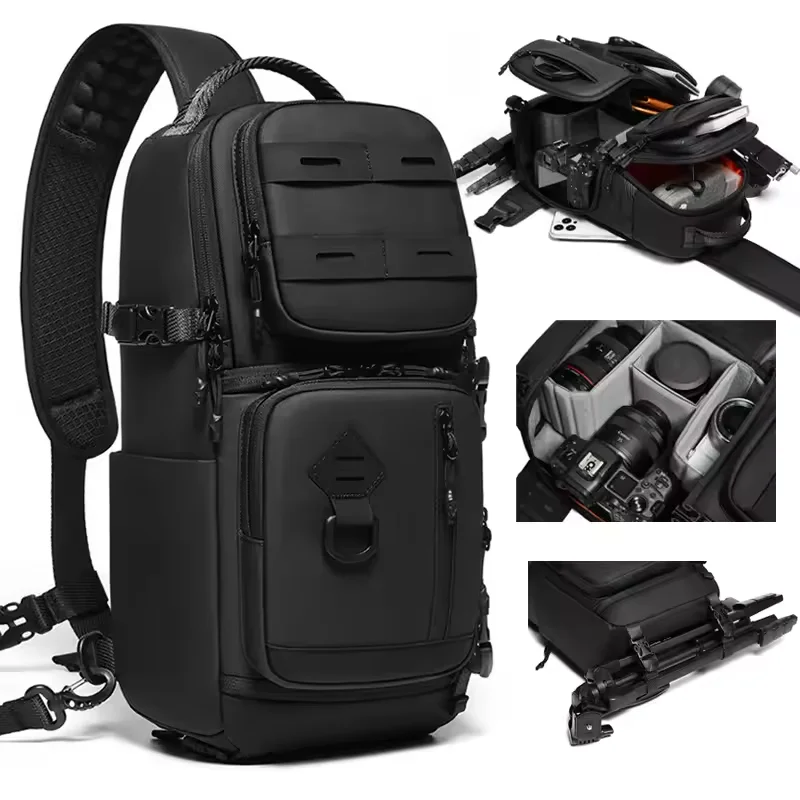 Zaino Compatto per Fotocamera, Borsa a Tracolla Professionale per Nikon, Canon, Sony - immagine 2