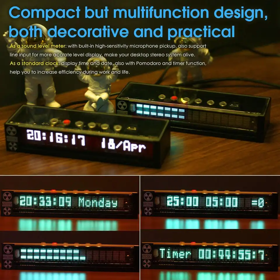 VFD Audio Display Clock ONE Little Bear VFD Audio Spectrum Display ...