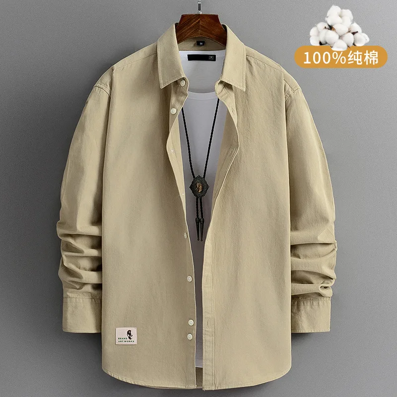 2023 Mens Harajuku Colors Oversized Shirt 100% Pure Cotton Men Korean Fashion Long Sleeve Shirts Male Button Up Shirts Blouses