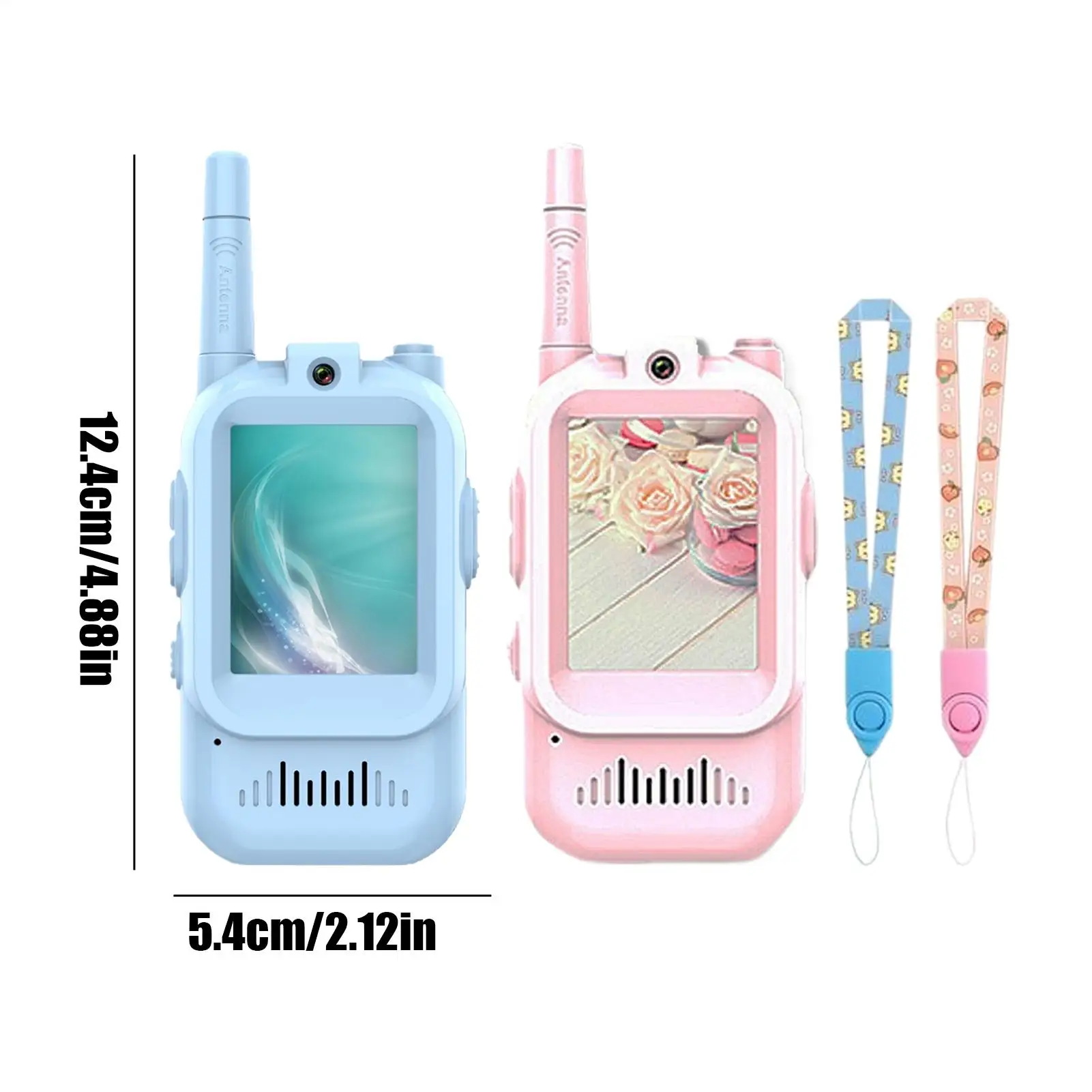 어린이용 비디오 무전기 2개 세트 장거리 충전식 화면 디스플레이 무전기 소년 소녀용 3-12세