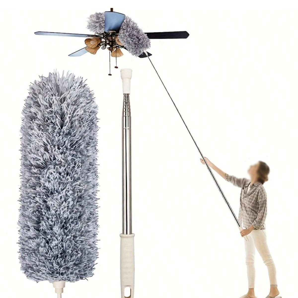 1pc-2.8m Telescopic Stainless Steel Long Handle Car Brush