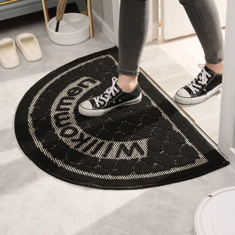 

Welcome Scrape Door Mat Outdoor Indoor Semicircle Dirt Trapper Mat Non Slip Doormat for Entrance Home Carpet Floor Mat Entry Rug