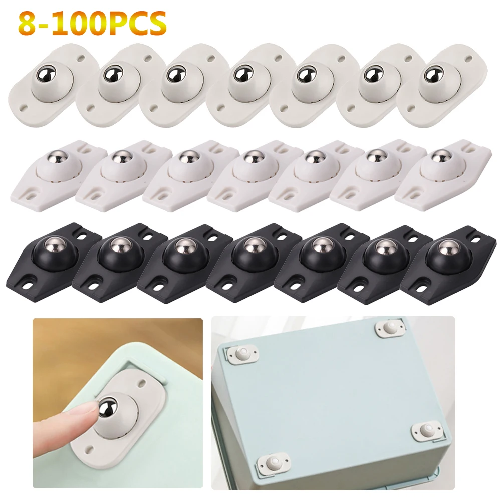 16 Pcs Furniture Mini Casters Pulleys Wheels Kitchen Appliance Plastic  Adhesive Appliances Trash Can - AliExpress