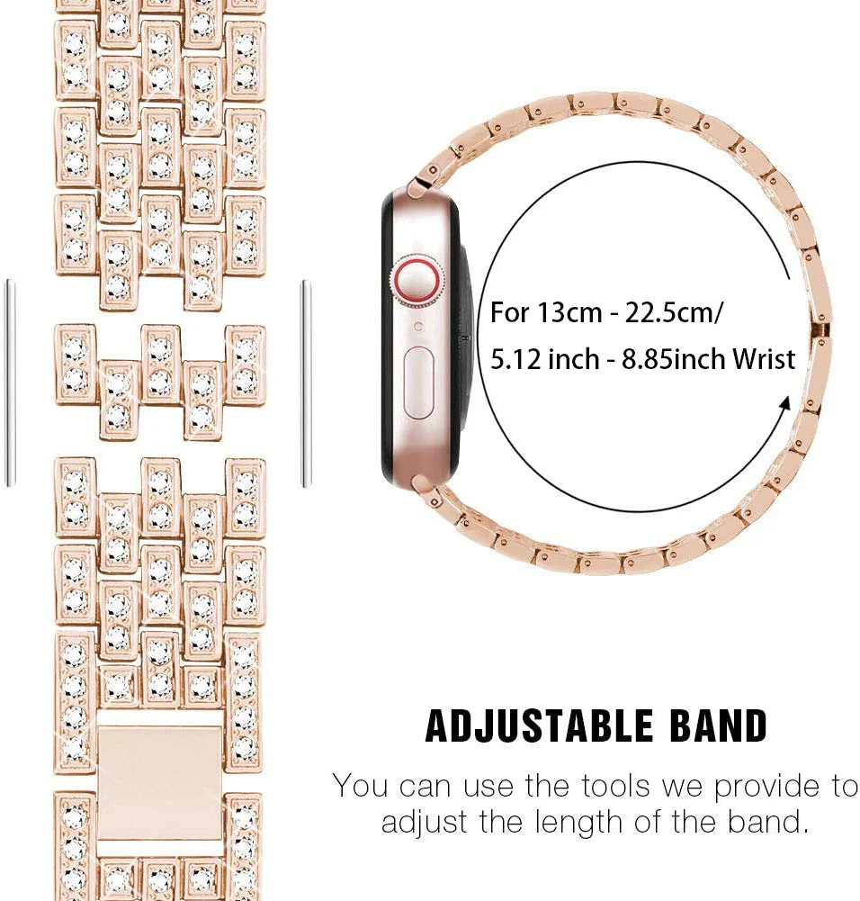 Elegant Diamond Stainless Steel Link Bracelet