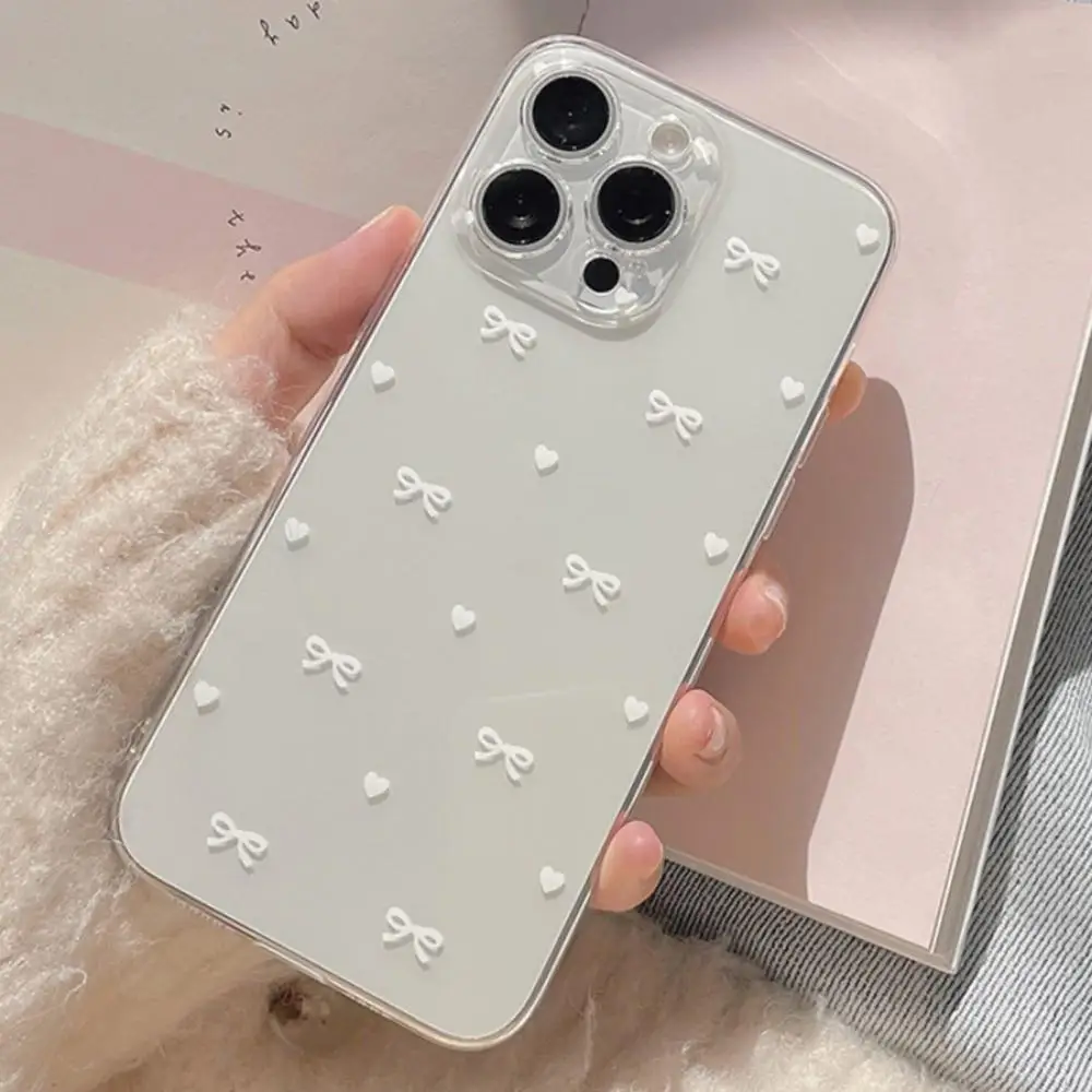 Floral Pink Bowknot Fashion Silicone Phone Case Cover