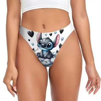 Mutandine perizoma anime elasticizzate comode da donna personalizzate SLilo e Stitch Cartoon G-string 1
