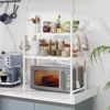 Kitchen Elevated Design Seasoning Rack Microwave Storage RackBilayer Oven Modern Minimalism Kitchen Accessories Organizer 2