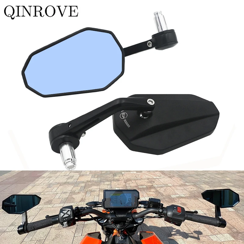 

CNC Aluminum 22mm Motorcycle Handlebar End Mirror Blue Glass Universal For Harley 1250 Sportster S Fatboy Benelli TRK 502X 702
