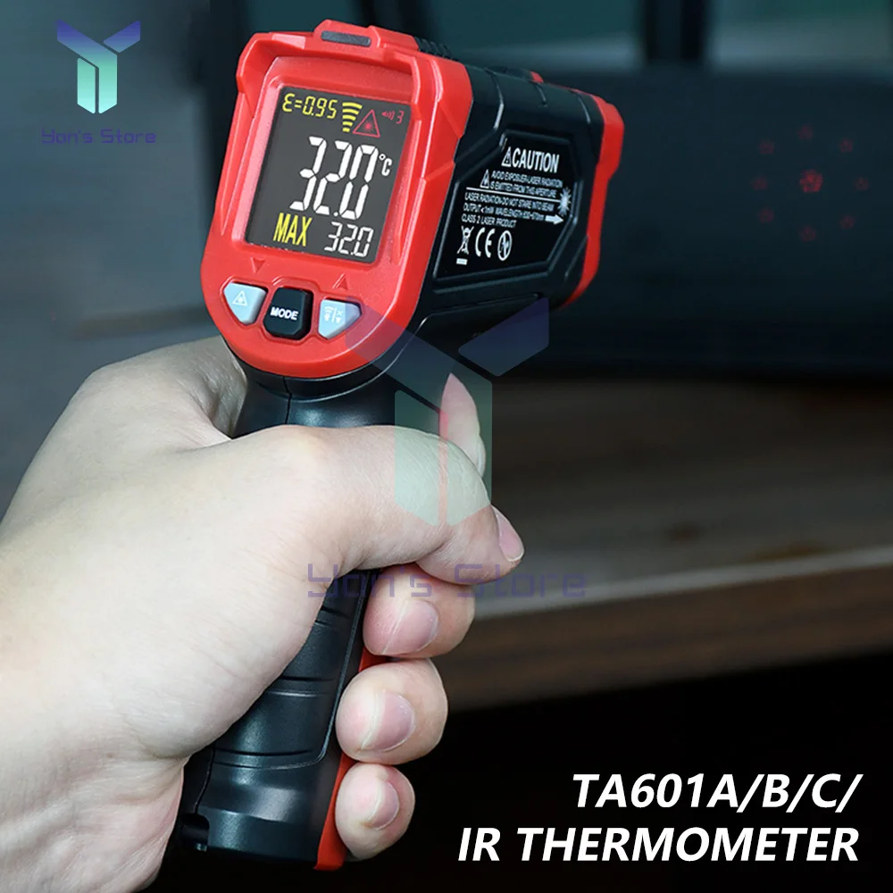 Ta601A Ta601B Ta601C Termometro Digitale A Infrarossi Posizionamento Laser Misuratore Di Temperatura Lcdlight Allarme Termometro Senza Contatto
