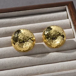 Elegant Gold and Silver Circular Earrings for Women - Trendy Party Jewelry Accessories (Big gold)