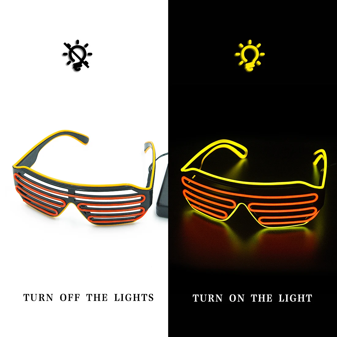 Luminous Neon LED Glow Glasses for Party Costumes and Decoration