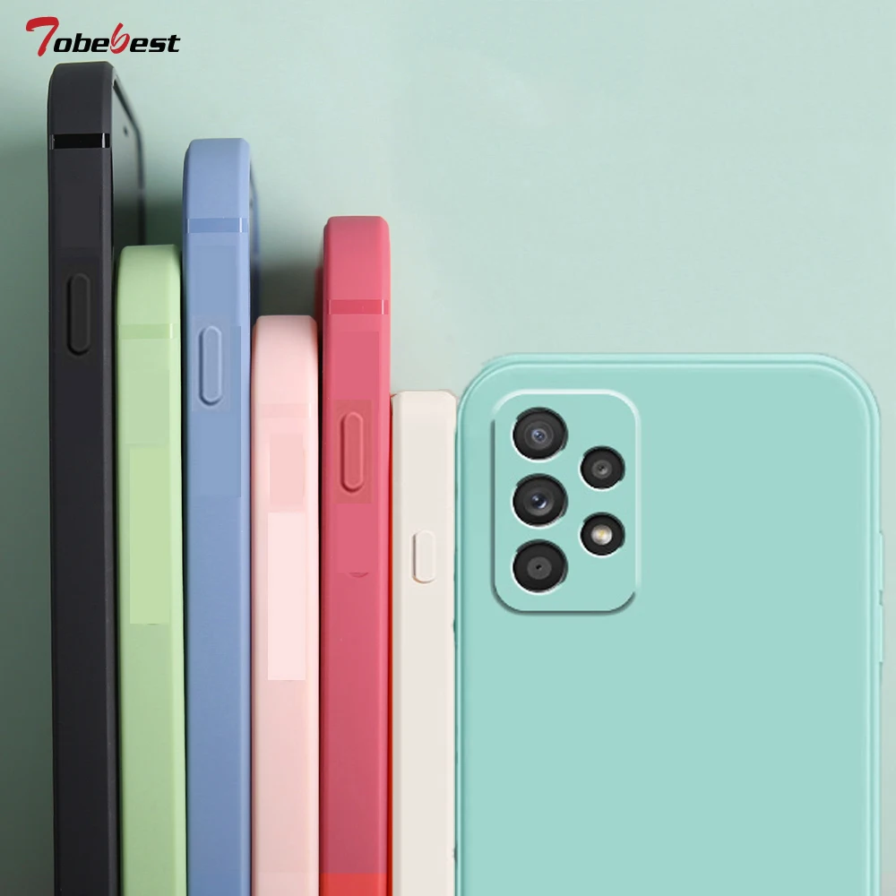 Solid Color Square Soft Silicone Camera Protective Back Cover