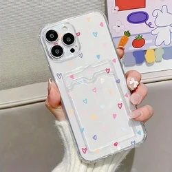 Heart - Shaped Colorful Phone Case with Card Slot Cover - iPhone 12 Mini (1)