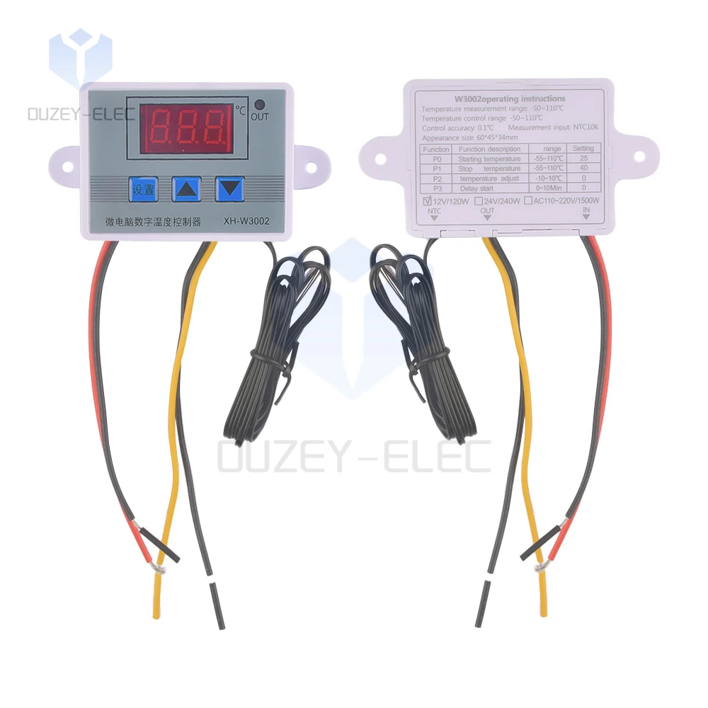 XH-W3002 Temperature Controller LED Digital Control Thermostat Microcomputer Switch Thermoregulator Sensor AC110V-220V DC12V/24V temperature controller