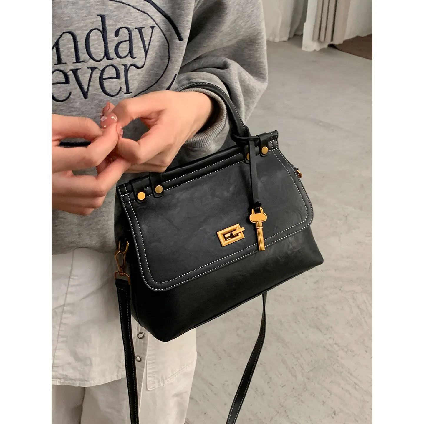 2025 Luxury Brand Rodeo Bags Leather Brown Suede Totes Gold Buckle Shoulder Fashion Women Handbag