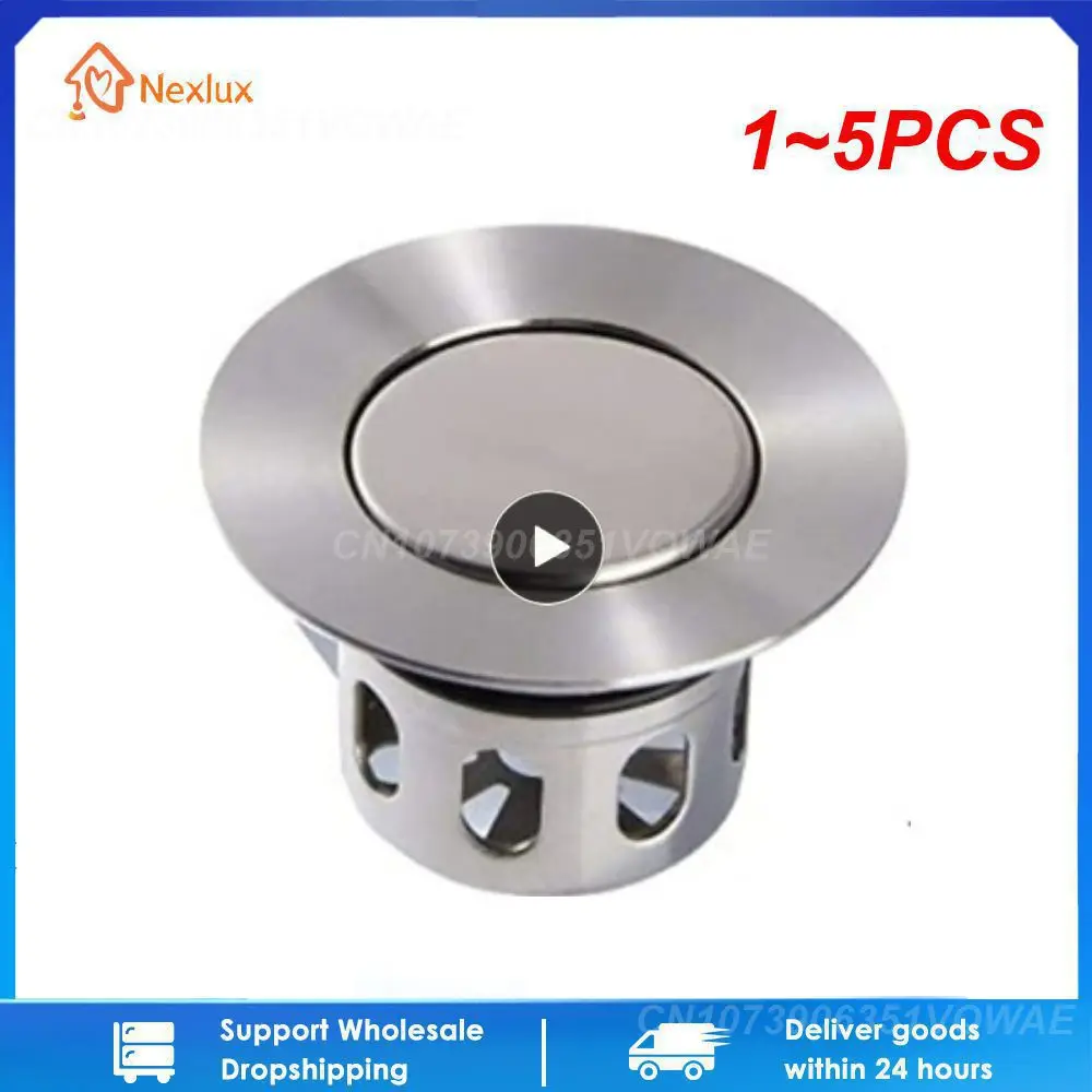 1~5PCS High Quality Basin -up Drain Filter Copper Bounce Core Basket Shower Floor Drain Bathroom Accessories Hair Catcher