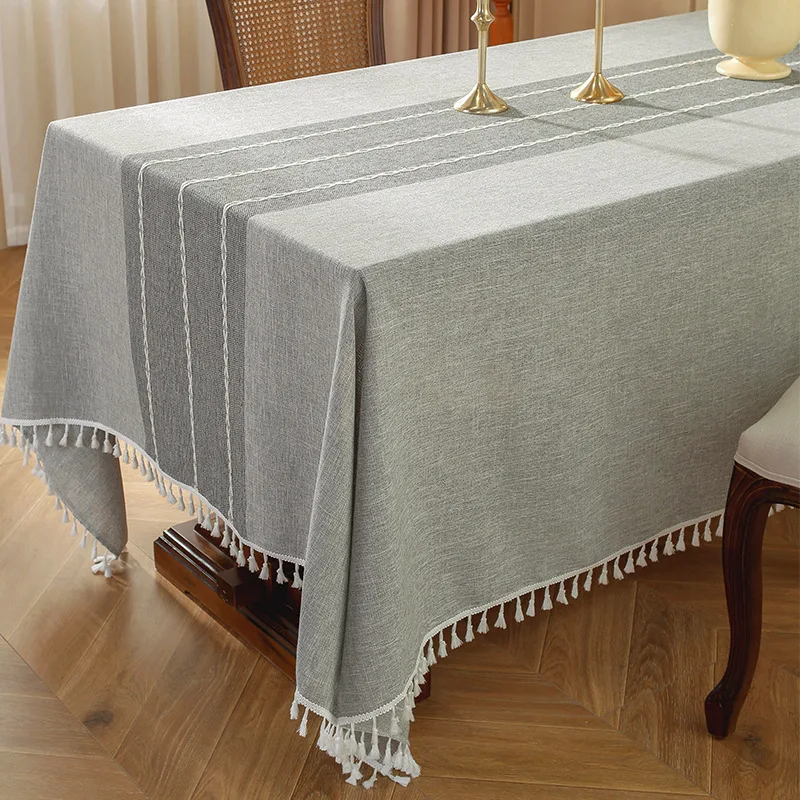 Restaurant cotton linen large tablecloth hotel conference event exhibition office table mat rectangular table cover 300cm 180cm 2
