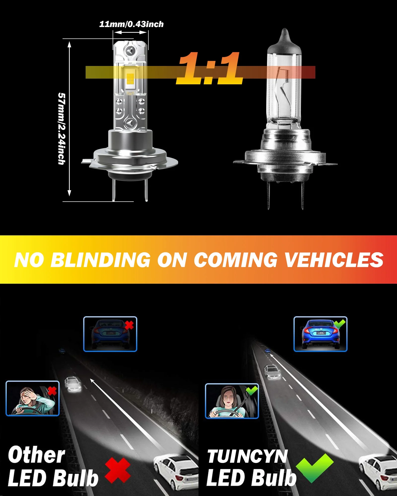 2x 자동차 LED 헤드 라이트 H7 팬리스 LED 전구 12V 화이트 슈퍼 브라이트 Kia Sportage Optima 2015 K3 Ceed JD Soul Rio Cerato Sorento