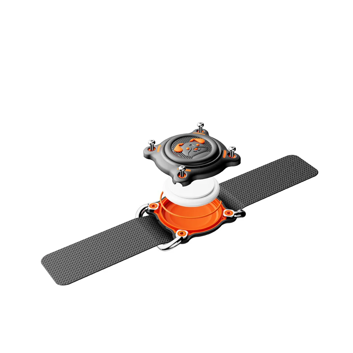 Durable Dog Collar Holder with Removable Metal Loops for Airtag Tracking Device