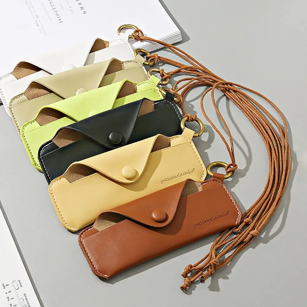 Creative Sunglasses Cases Solid Color Sunglasses Bag Glasses Protective Sleeve PU Leather Glasses Case