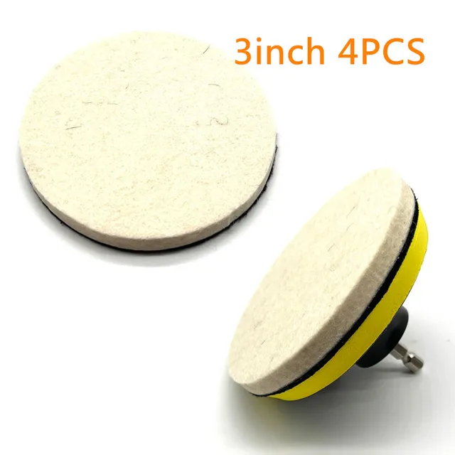 4PCS/Set Wool Felt Polishing Pad Polish Wheel Backing Pad Drill Adapter
