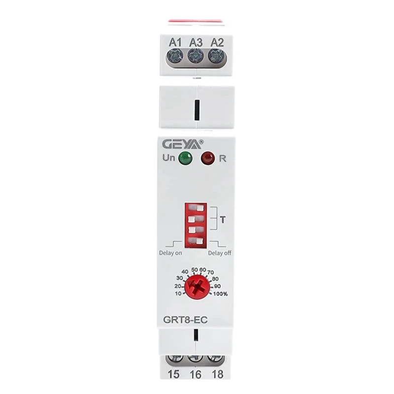 

GEYA 1 Pieces GRT8-EC 10A Dual Function Timer Relay On Delay Or Off Delay Relay AC230V Time Relay