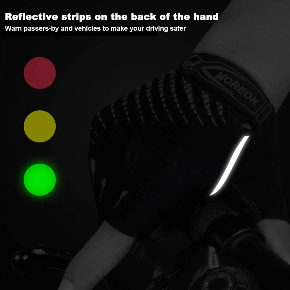 Cycling Gloves MOREOK Bike Half Finger 5mm Gel Pads Shock-absorbing Mountain Bike Road Cycling for Men Women