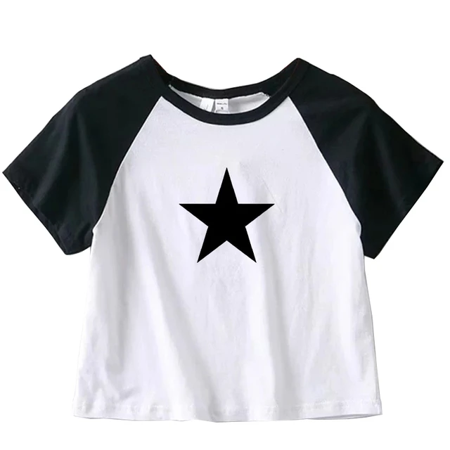 Vintage Streetwear Harajuku Sexy Women Blouse Crop Top Korean Style Trends  Black White Long Sleeve Shirt Female Tunic Chic