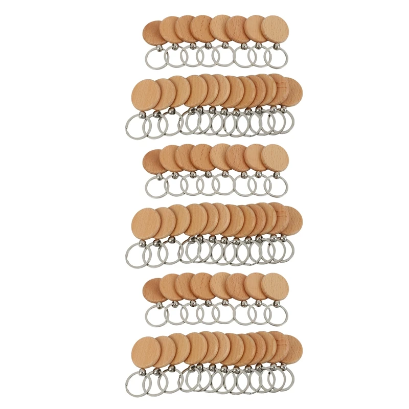 

Пустой Круглый деревянный брелок для ключей «сделай сам», Подарочный Брелок для ключей, 60 шт.