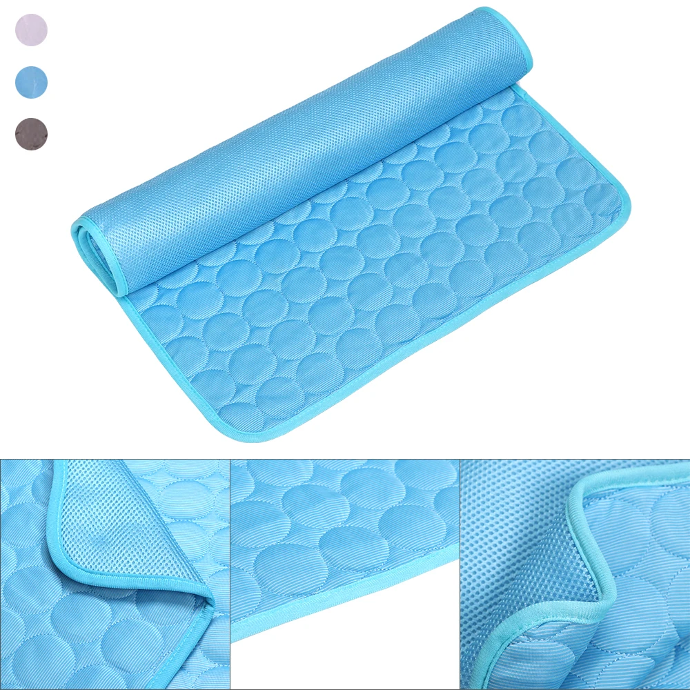 Pet Cooling Mat Dog Cat Sleeping Pad Cool Ice Silk Moisture-proof Mattress Cushion Summer 5 sizes