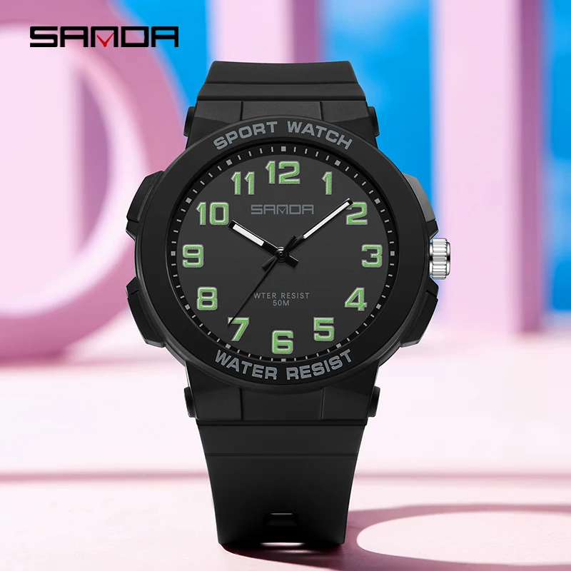 Watch Hot Selling Electronic Men's Digital Outdoor Simple 2023 Sanda 6123 Nightlight Waterproof Youth Watch Wholesale
