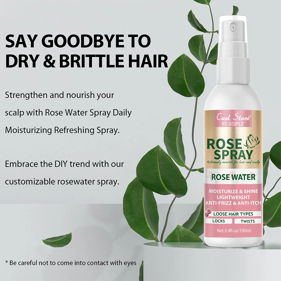 Goiple Rose Water Spray Nourishing & Moisturizing for Scalp and Hair Care Mist for Locks Twists Rosewater Spray