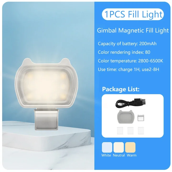 thumbnail image 2 of Magnetic Fill Light For Gimbal Stabilizers - 40 LED Video Light With 3 Color Modes 2 of 12
