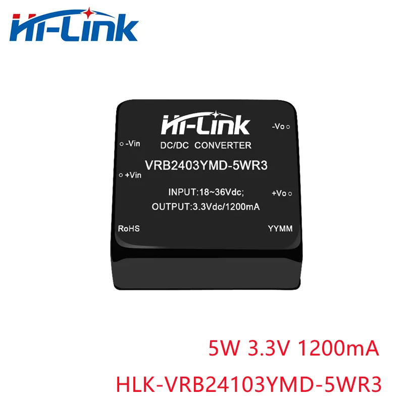 Hi-Link Hot sale Integrated circuit 5W 24V(18-36V) to 3/5/9/12/15/24V output step down dc dc switch power module VRB24__YMD-5WR3 2