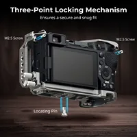 SmallRig A6700 Cage HawkLock Quick Release Cage Kit for Sony Alpha 6700 w Silicone Grip & Cable Clamp & Plate for Arca 5060 - Image 2