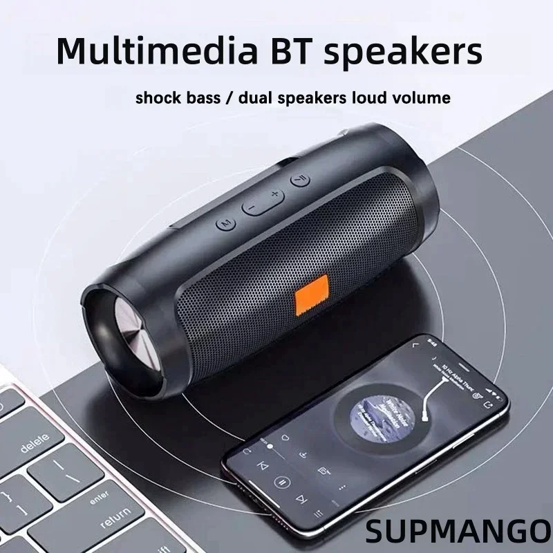 Portable BT Subwoofer Speaker Outdoor Stereo Surround Wireless Supports FM Radio TF Card