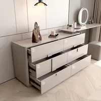 Table de maquillage de luxe légère pour chambre à coucher, moderne, Simple, intégrée, seau de rangement de chevet, armoire Premium S 4