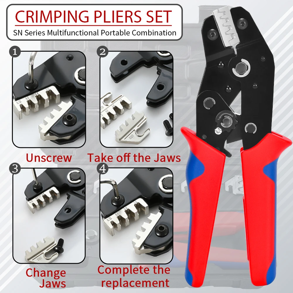 SN-58B 5Jaws Tool Kit Electrician Crimping Tools Crimping Plier Crimp Dupont Terminals Clamp Electronics Connector Hand Jaws Box 2