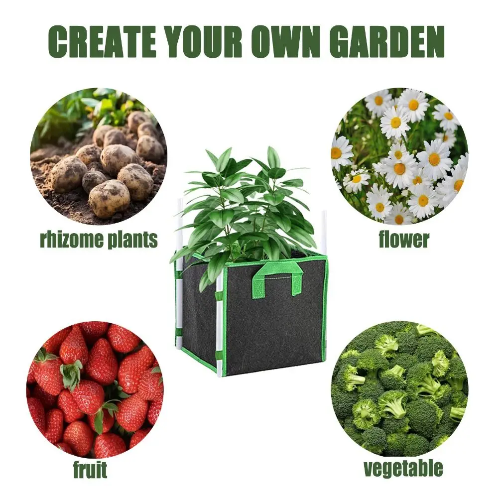 Description Picture 4 of itemBreathable 4/5/7/10 Gallon Grow Bags Square Non-woven Fabric Felt Flowerpot Anti-corrosion Gardening Tools Nursery Pots Farm
