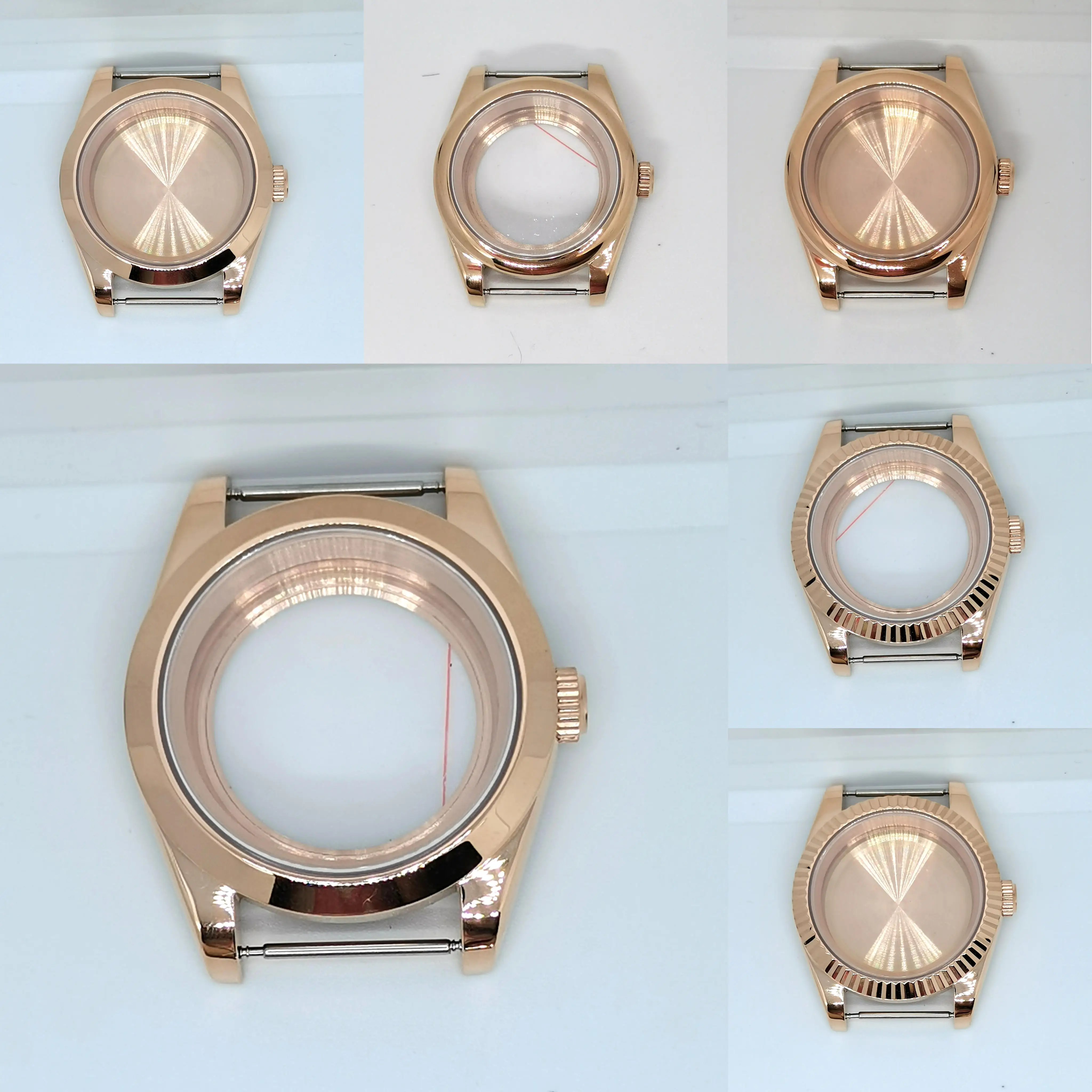 

39MM Watch Case Stainless Steel Convex Sapphire Glass Fit NH35 Miyota 8215 8200 ETA2824 2836 Movement