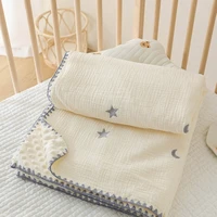 Breathable Cotton Swaddle Blanket Sleeping Quilts Cosy Blanket Baby Wrap Blanket Towel for Infant Great Shower Gift Dropship 1