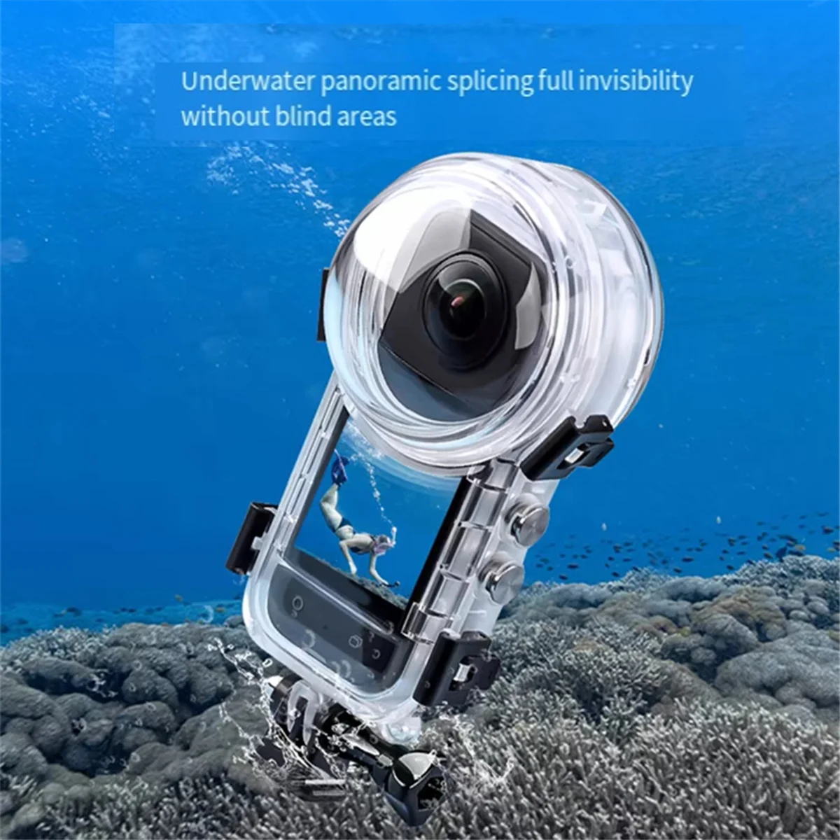Insta360X4 용 새로운 액션 카메라 방수 케이스 전체 스텔스 다이빙 케이스 360도 50m 방수 케이스 보호 케이스
