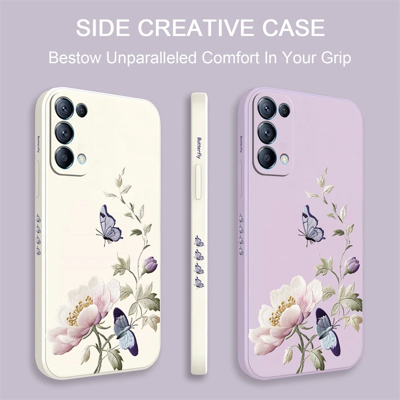 Purple Butterfly Flowers Shockproof Silicone Phone Case - Soft Bumper Back Cover