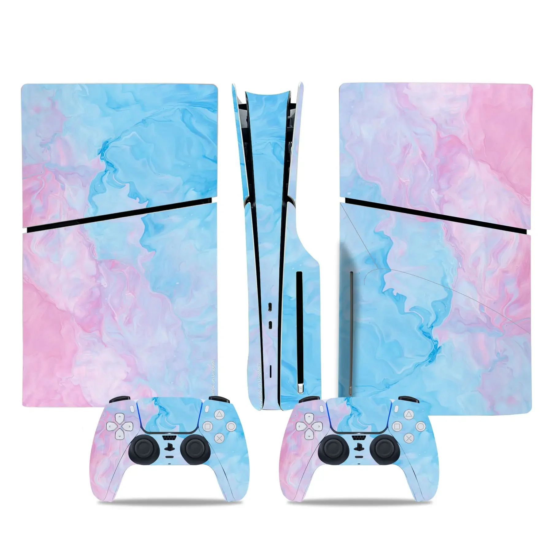 Per Ps5 Slim Disc Console Skin Cover Sticker Set Completo Decalcomania Pellicola Protettiva Antigraffio Per Disco Sottile Ps5